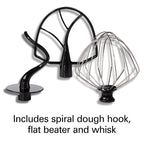 Hamilton Beach Professional All-Metal Stand Mixer with Specialty Attachment Hub, 5 Quart Bowl, 12 Speeds, Includes Flat Beater, Dough Hook, Whisk (63240)