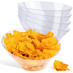 20oz Clear Plastic Serving Bowls (4 Pack) Medium Disposable Candy Dishes, Buffet Containers, Chips, Popcorn, Snacks, Mints, Salad Bar, Snack Bowl, Parties, Office Desk, Bridal Shower, Party Supplies