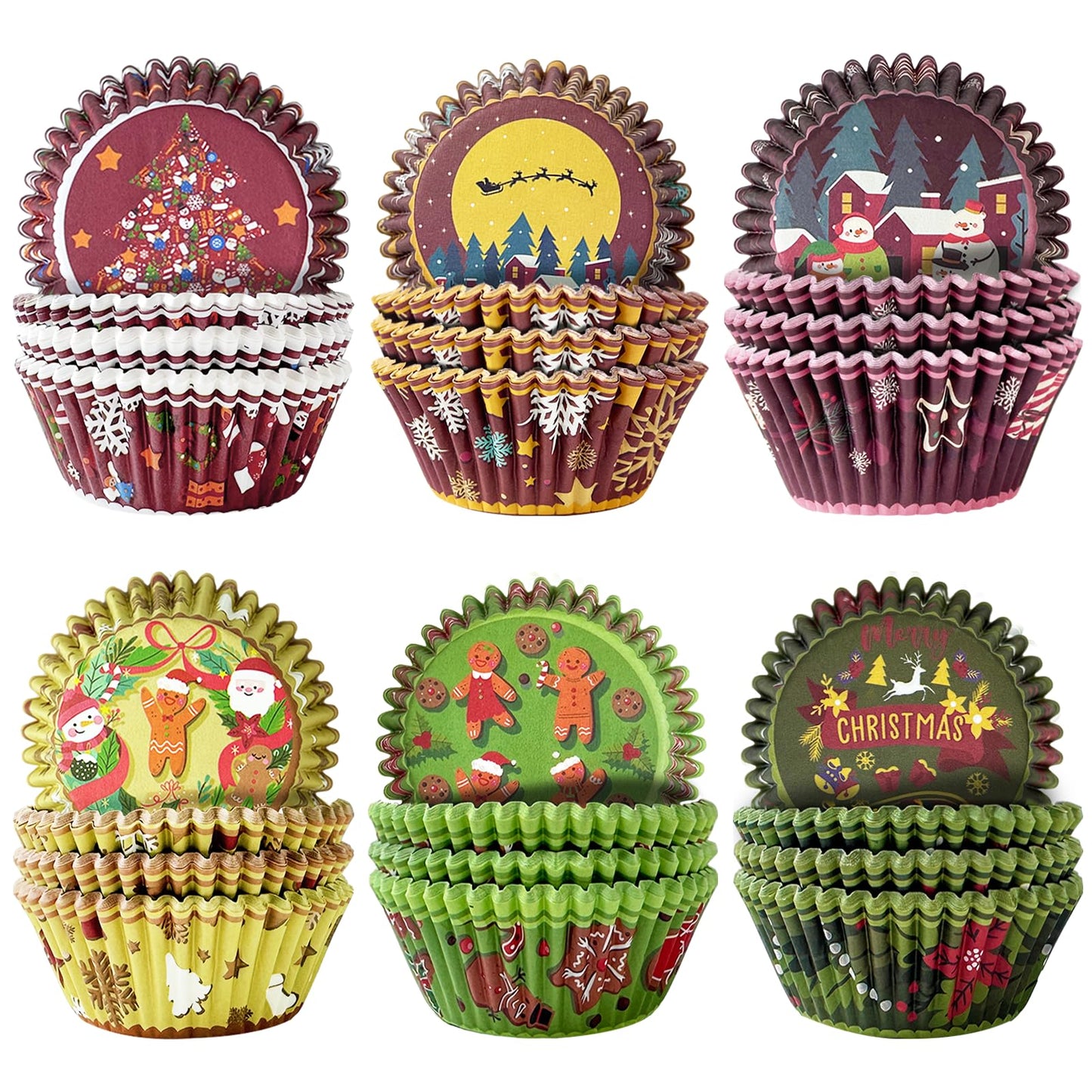 qiqee Cupcake Liners Cupcake Cups 300-Count Food Grade Gradient Design Cupcake Papers Baking Cups Cupcake Wrappers