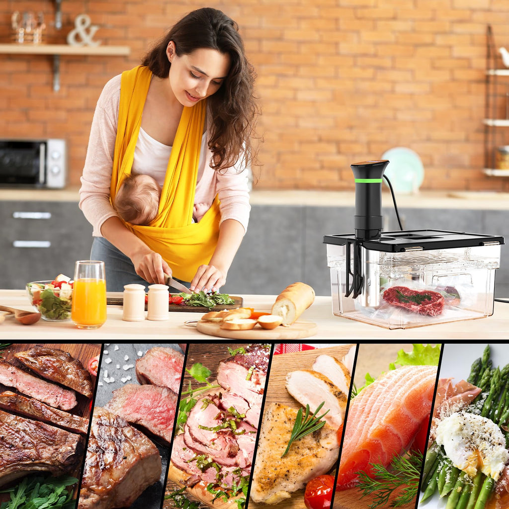 Maszyny Sous Vide, cyrkulatory zanurzeniowe z cyfrowym wyświetlaczem receptury, temperatury i czasu, 1000 W