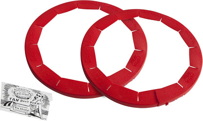 Talisman Designs Adjustable Pie Shield | 8 to 11.5 Inch Rimmed Dishes | Pie Crust Protector I Red - Set of 2