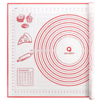 Silicone Pastry Baking Mat Dough - 16x24Inch Large Non Stick Slip Cookie Bread Rolling Mats Sheet, Kitchen Counter Kneading Cooking Board Pad Matt with Measurement for Pie Pizza Cookies Fondant Making