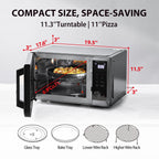 Kuchenka mikrofalowa TOSHIBA 6 w 1 Inverter Countertop, zdrowa frytkownica powietrzna Combo, seria MASTER, frytkownica powietrzna, grill, konwekcja, Speedy Combi, równomierne rozmrażanie, włączanie/wyłączanie dźwięku 27 Auto Menu, stal nierdzewna