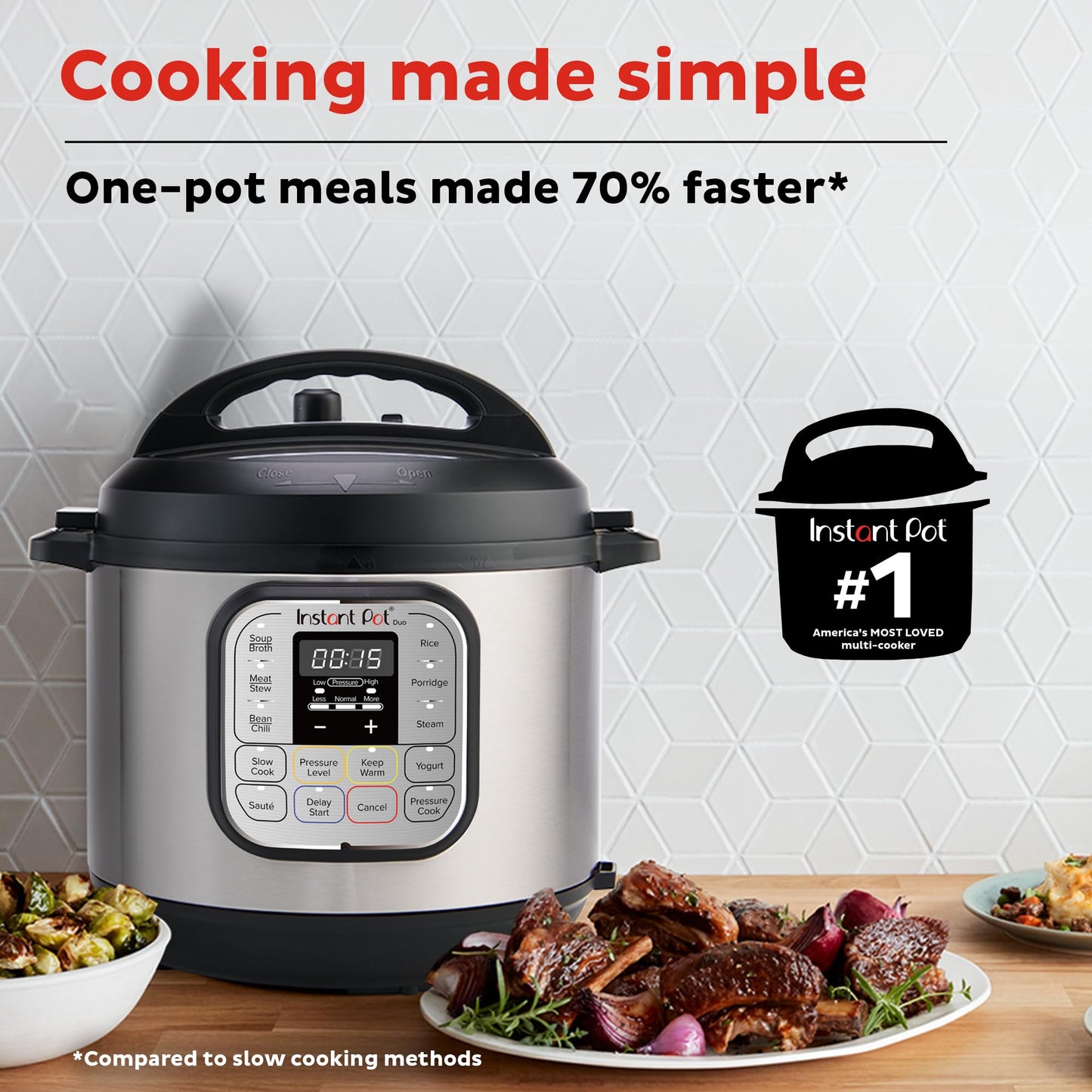 Instant Pot Duo 7-in-1 Mini Electric Pressure Cooker, Slow Rice Cooker, Steamer, Sauté, Yogurt Maker, Warmer & Sterilizer, Includes Free App with over 1900 Recipes, Stainless Steel, 3 Quart