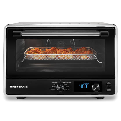 KitchenAid Digital Countertop Oven with Air Fry & Pizza Stone, KCO128CU, Contour Silver