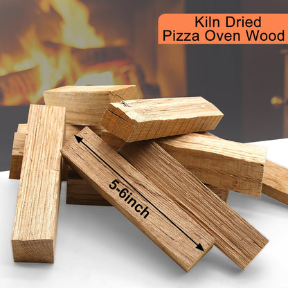 Pizza Oven Wood - Kiln-Dried Oak Wood for Pizza Ovens, 6-Inch Barkless Logs, Ideal for Ooni, Gozney, Solo Stove, and Other Wood-Fired Pizza Ovens, Grills, and Smokers - Approx. 12 lbs