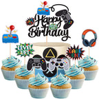 36 PCS Video Game Cupcake Toppers Assembled Game On Controllers Cupcake Picks GamePad Cake Decorations for Game Theme Baby Shower Kids Boys Girls Birthday Anniversary Party Decorations Supplies