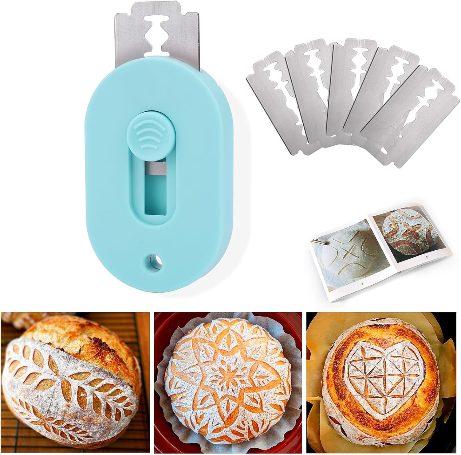 XANGNIER Extractable & Magnetic Bread Lame Dough Scoring Tool,Sourdough Scoring Tools,Bread Dough Cutter Slashing Razor Tool,5 Razor Blades,Bread Baking & Making Tools Supplies Accessories
