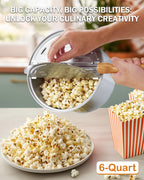 Cook N Home 02626 6-kwartowa aluminiowa maszynka do popcornu na kuchenkę, srebrna