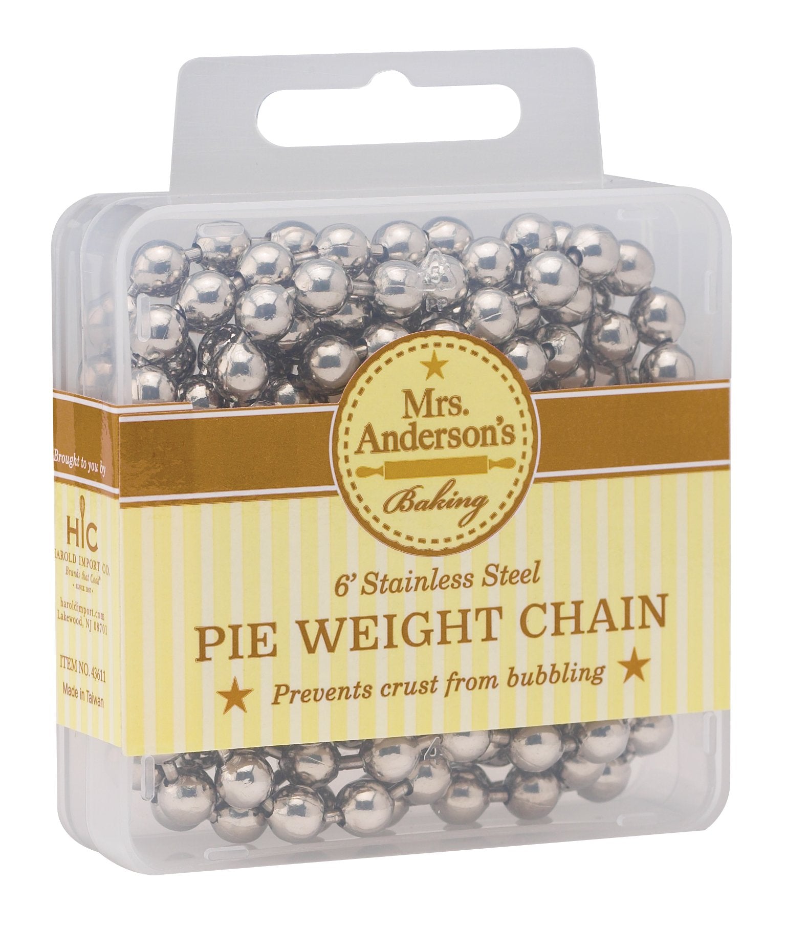 Mrs. Anderson's Baking Pie Weights | Natural Ceramic Stoneware Beads for Blind Baking | Heat-Safe, Food-Safe, Easy to Use | Prevents Shrinking, Puffing, Bubbling | Individual Weighted Balls