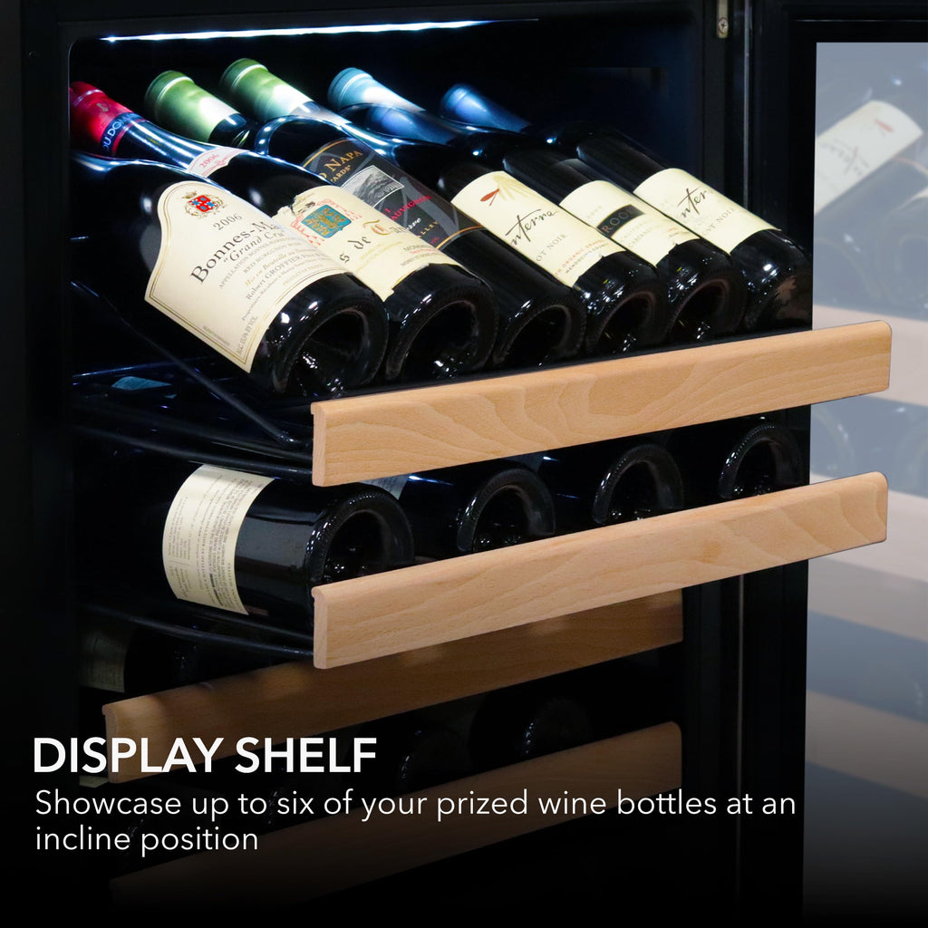 Whynter BWR-1662SD 166 Built-in or Freestanding Stainless Steel Compressor Large Capacity Wine Refrigerator Rack for Open LED Display, Black-166 Bottle, Black
