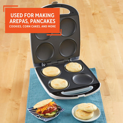 IMUSA USA 4 Slot Electric Arepa Maker with Nonstick Surface (1,200-Watts)
