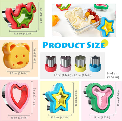 Sandwich Cutter and Sealer, Sandwich Cutter for Kids 5 PCS（BIG）, Decruster Sandwich Maker, Great for Lunchbox and Bento Box - Boys and Girls Kids Lunch