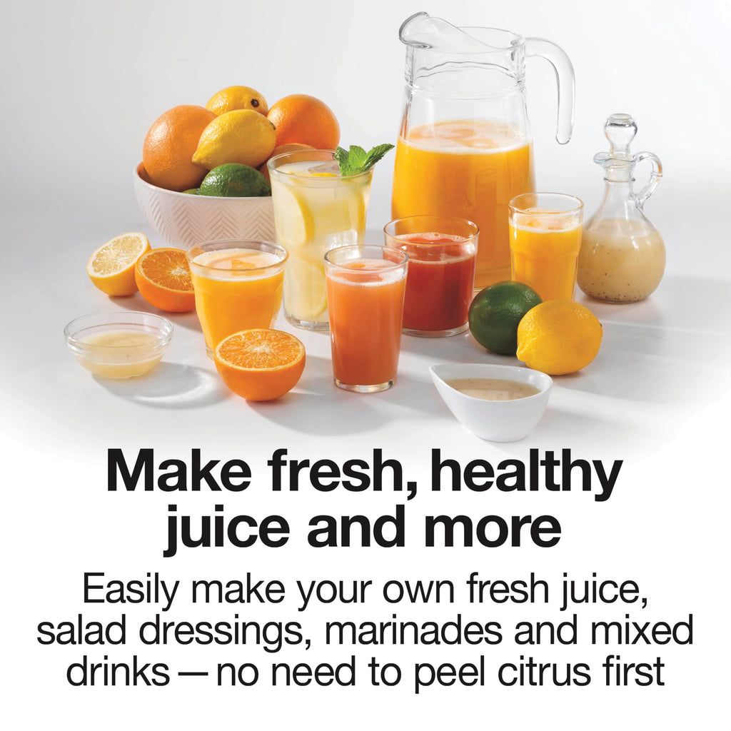 Proctor Silex Juicer Electric Citrus Juicer Machine, 34 oz., for Orange, Lemon, Grapefruit Juice, White and Green (66340)