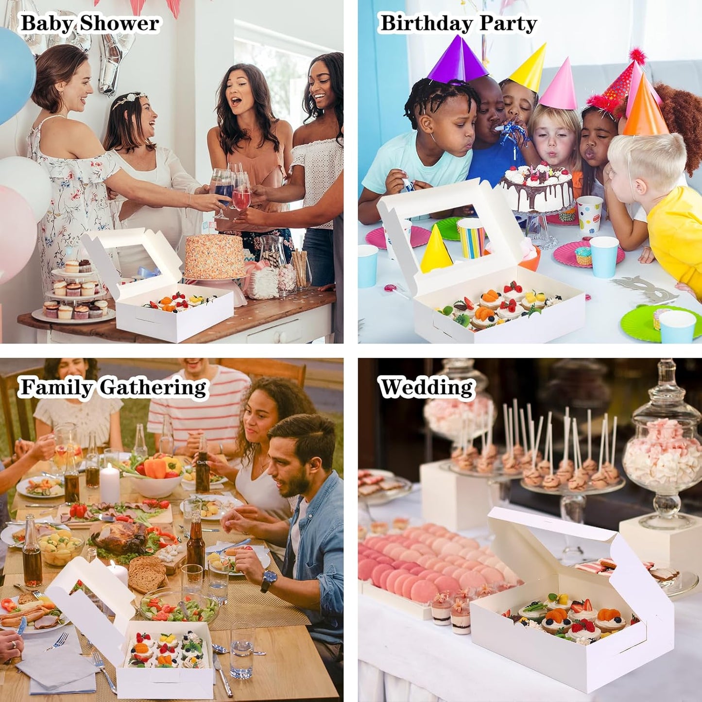 Moretoes 15 Sets Cupcake Boxes, 12 Count Cupcake Containers, 13x10x3.5 Inches Bakery Boxes with Window and Inserts to Fit Muffins, for Birthday Holiday Party Bakery Supplies