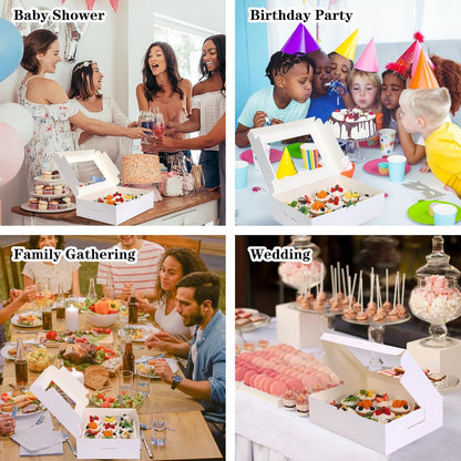 Moretoes 15 Sets Cupcake Boxes, 12 Count Cupcake Containers, 13x10x3.5 Inches Bakery Boxes with Window and Inserts to Fit Muffins, for Birthday Holiday Party Bakery Supplies