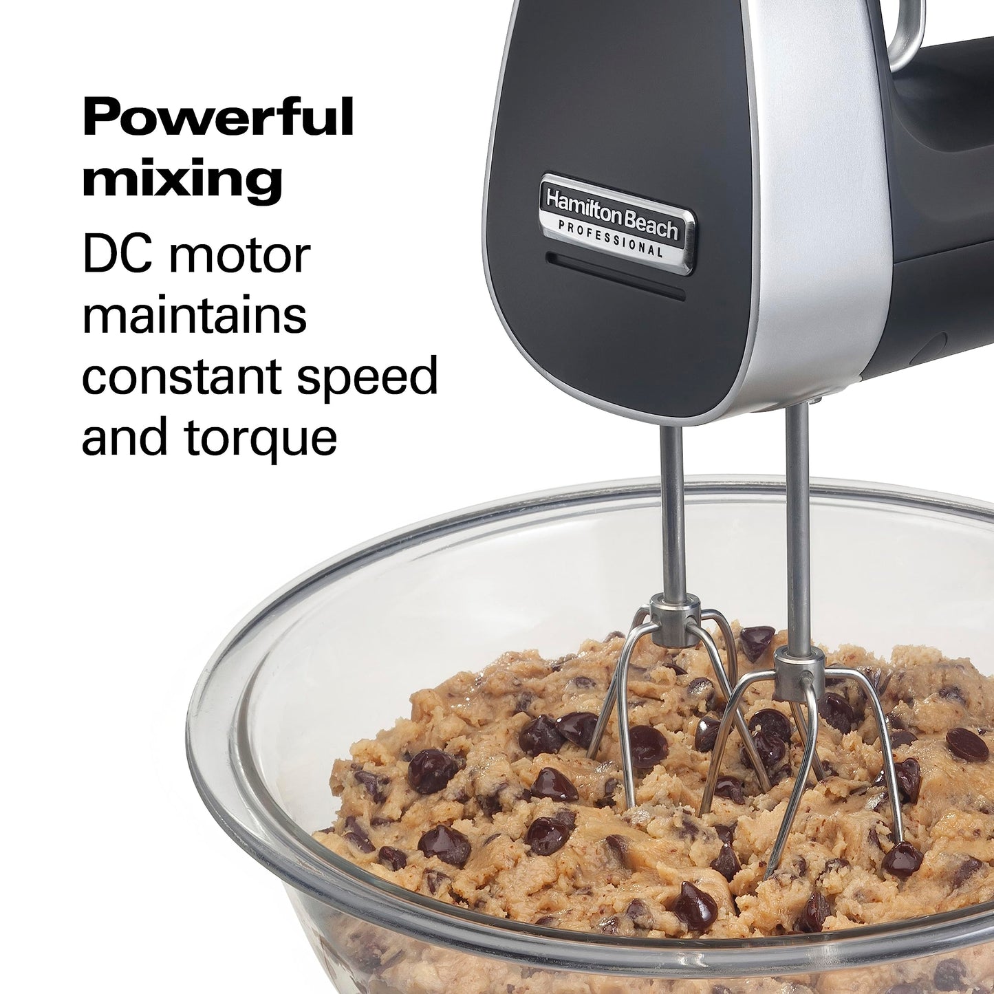 Hamilton Beach Professional Cordless Electric Hand Mixer with Infinite Speed Control, Powerful DC Motor for Effortless Mixing, Quick Recharging, LCD Screen, Whisk, Storage Case, Black (62673)