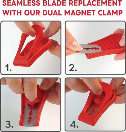 Upgraded Extractable & Magnetic Bread Lame Dough Scoring Tool - Professional Sourdough scoring tool for Sourdough Bread baking & Bread Making Tools - Scoring Patterns booklet & 5 Razor Blades
