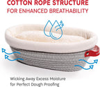 Cotton Rope Banneton Bread Proofing Basket Set, Oval & Round Bread Baskets with Liners & Covers for Artisan Bread Baking, Sourdough Bread Baking Supplies