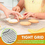 Spring Chef 10" x 15" Stainless Steel Cooling Racks for Baking - Oven Safe - Cookie Racks for Cooling Cookies - Fits Jelly Roll Pan - Perfect for Grilling, Roasting, Cooking, Drying - Set of 2