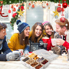 shopwithgreen Divided Serving Tray with Lid and Handle, Portable Snackle Box Charcuterie Container for Party, Veggies, Snack, Fruit, Nuts, Candy, Christmas Tray Snack Box for Entertaining, Picnic