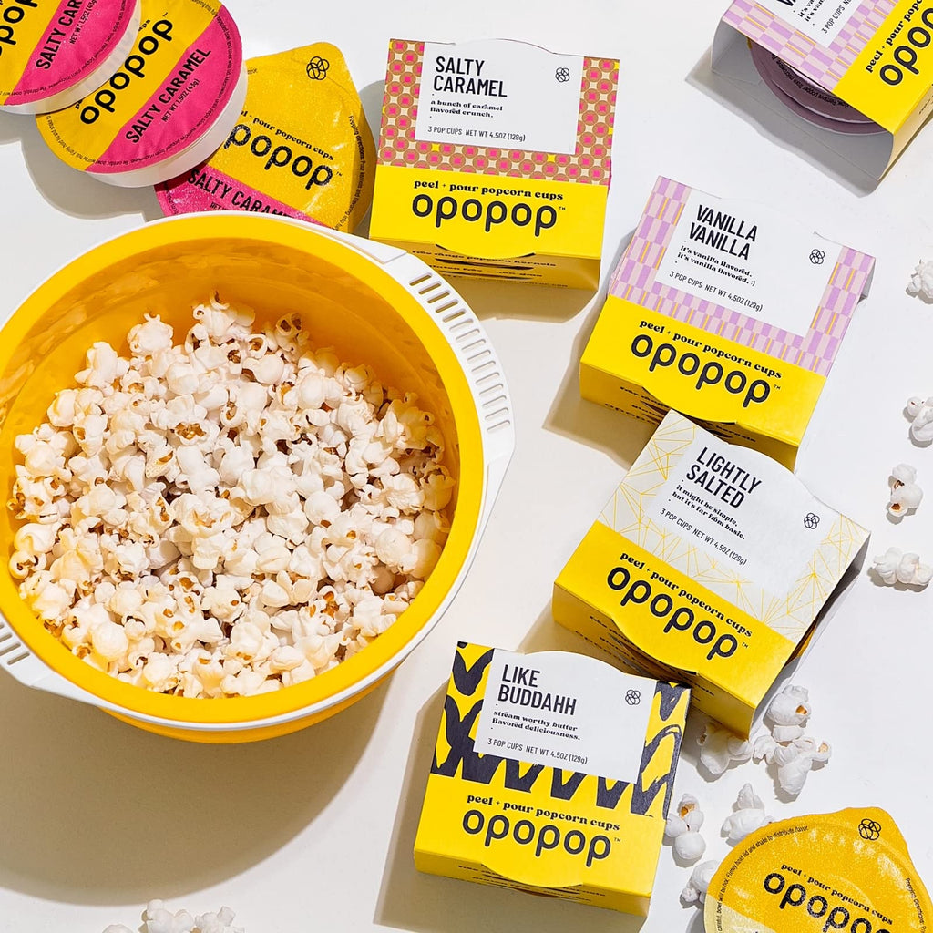 Opopop Silikonowa maszynka do popcornu - składana miska do robienia popcornu w mikrofalówce, bez BPA i do mycia w zmywarce