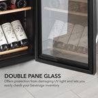 Whynter FWC-341TS 34 Bottle Freestanding Stainless Steel Wine Refrigerator with Display Shelf and Digital Control, Gray