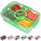 Snackle Box Container with Lid- Travel Charcuterie Box with Handle - Organizer for Candy, Fruit, Nuts, Veggies, Snacks, Beach Essentials, Portable Lunch Box (Pink, Small)