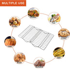P&P CHEF Cooling Rack, 5-Tier Stainless Steel Stackable Baking Cooking Racks for Cooling Roasting Grilling, Collapsible & Heavy Duty, Oven Safe & Easy Clean, 15" x 10", Silver