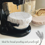 Nectar & Nest Reusable Bowl Covers for Bread Proofing (2 Lg) - Beeswax Bowl Covers Reusable, 100% Organic Cotton, Elastic Cover for Sourdough, Dough Proofing and Food Storage, Compostable