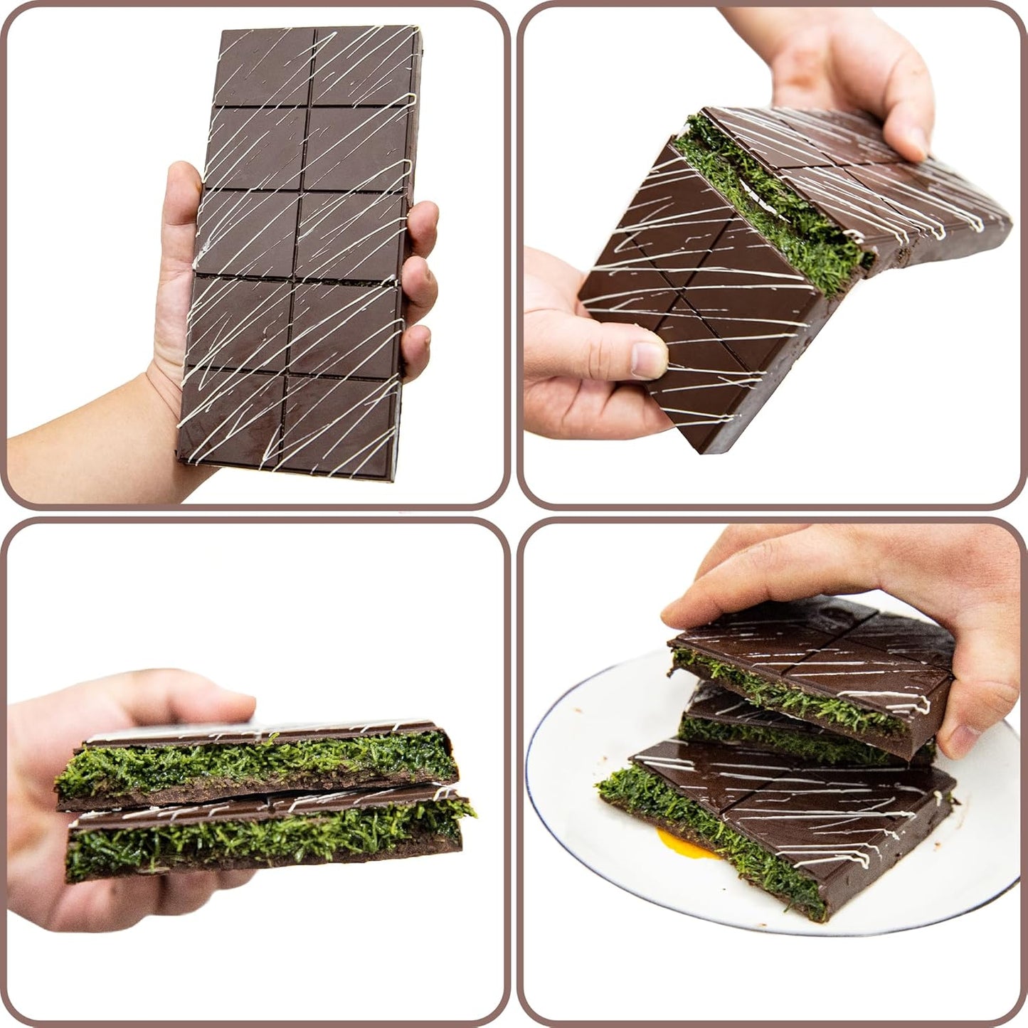 LGQUK Dubai Chocolate Bar Mold Silicone Chocolate Bar Molds, Deep Rectangular, 2 Pack, Large Size for Stuffed Bars (2PCS Deep Size)