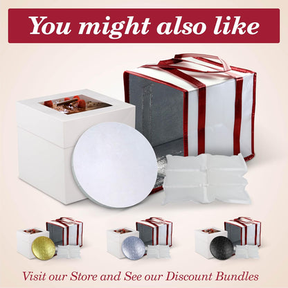 Cakebon Cake Boxes with Boards - 10 Inch Round Cake Drum White (1-pack) - Box With Window for Birthdays, Weddings and Parties