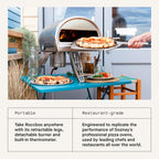Piec do pizzy Gozney Roccbox Outdoor, szary, przenośny, opalany gazem i drewnem, klasy restauracyjnej