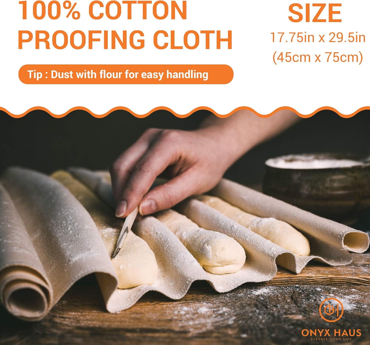 French Bread Kit - Baguette Pan for Baking, Silicone Baking Mat, Dough Cutter and Scraper, Bread Lame Cutter, & Bakers Couche Proofing Cloth - Nonstick Bread Pans for Homemade Bread Gift Set