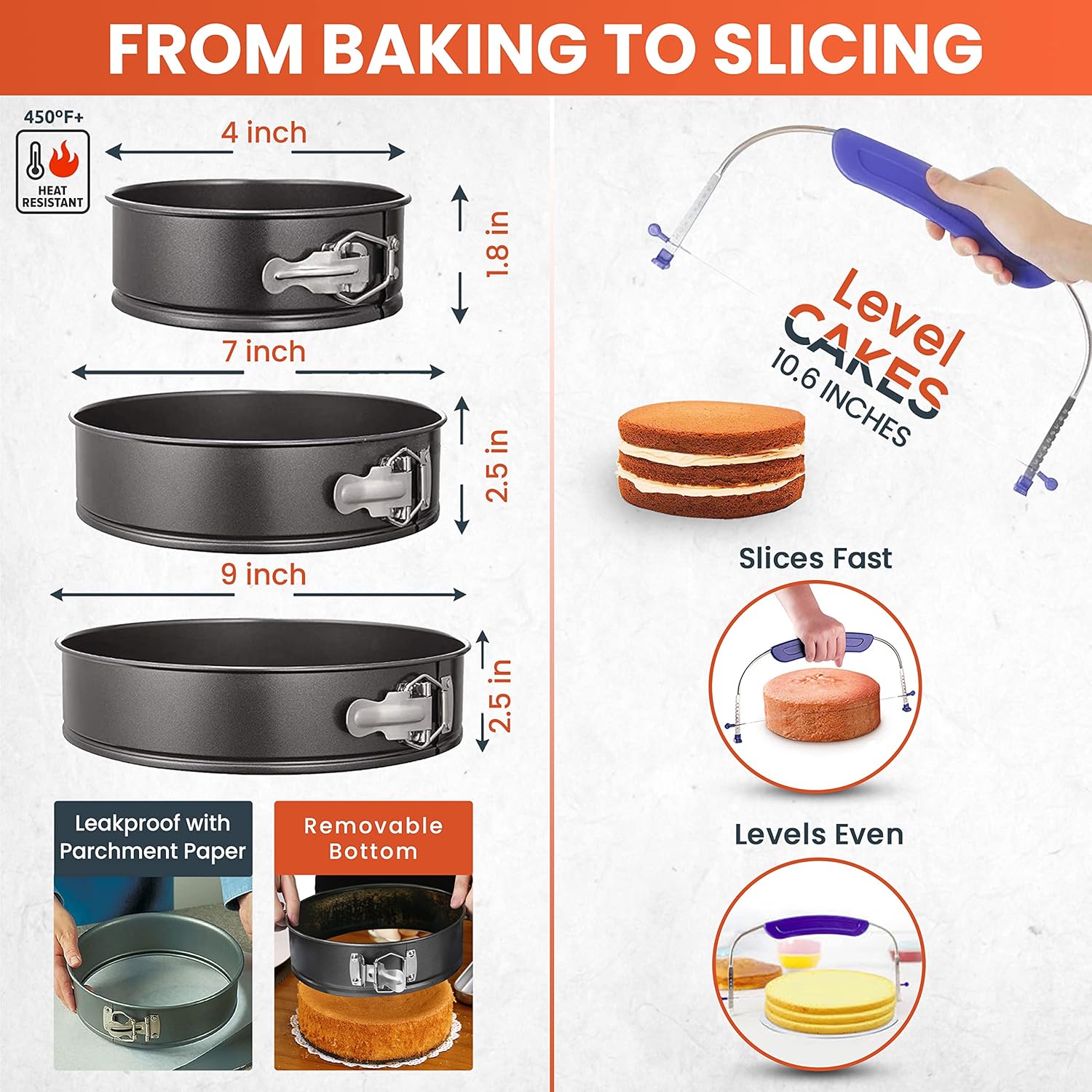 RFAQK 700PCs Cake Decorating Kit with Baking Supplies - Cake Turntable for Decorating with Baking Pans, Leveler, 24 Numbered Piping Tips, 2 Spatulas, Fondant Tools, Video Course, Pattern Chart & More