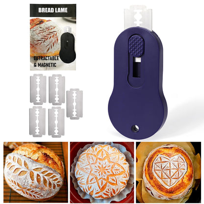 XANGNIER Extractable & Magnetic Bread Lame Dough Scoring Tool,Sourdough Scoring Tools,Bread Dough Cutter Slashing Razor Tool,5 Razor Blades,Bread Baking & Making Tools Supplies Accessories