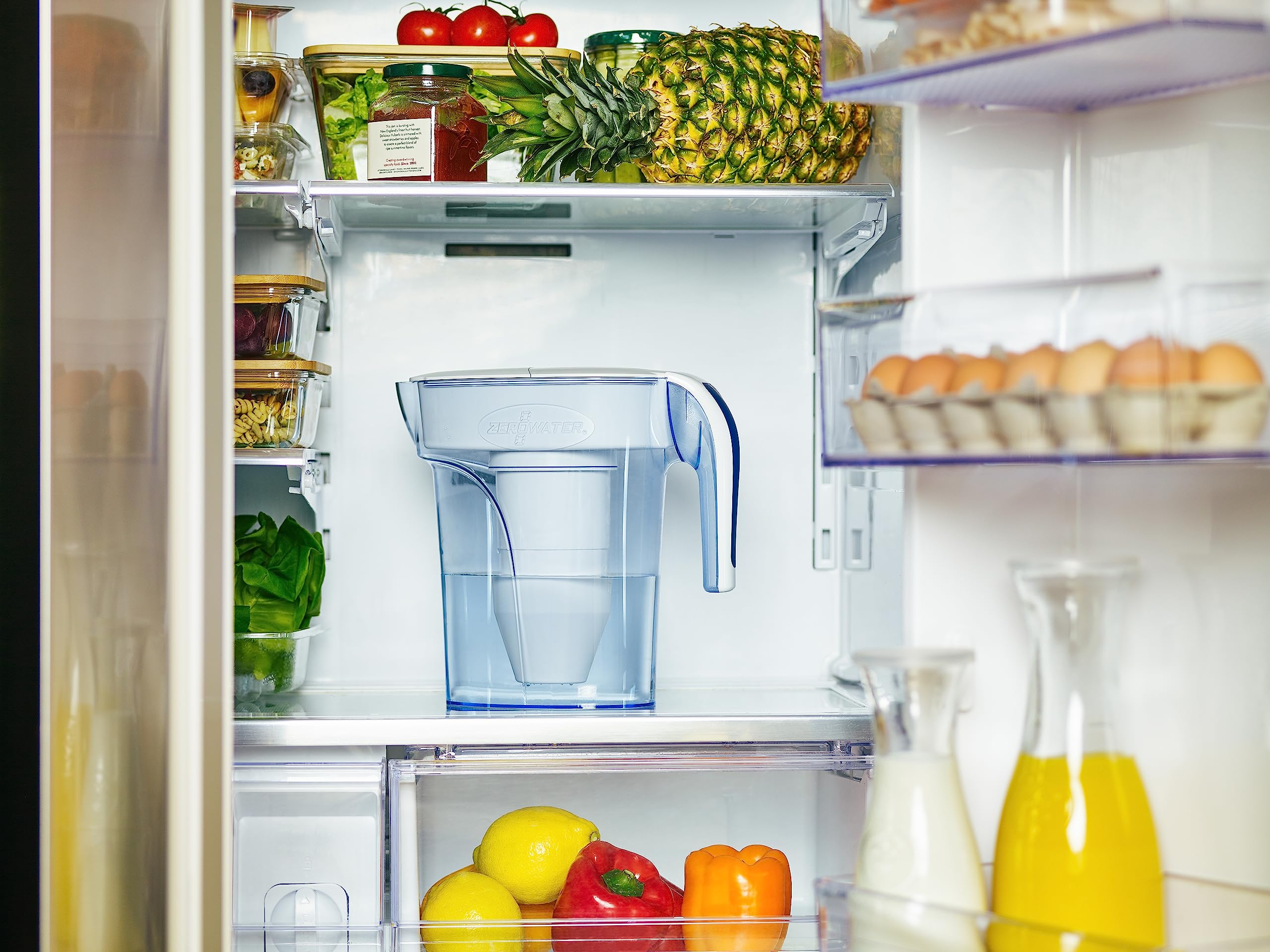 Dzbanek filtrujący wodę ZeroWater 7-Cup Ready-Pour 5-Stage z 5-stopniowym filtrem wody 0 TDS – certyfikowany przez IAPMO w celu redukcji ołowiu, chromu i PFOA/PFOS