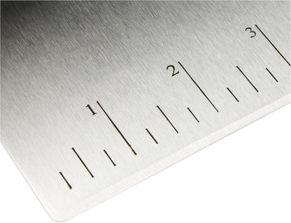 Amazon Basics Multi-Purpose Stainless Steel Scraper/Chopper with Contoured Grip, 6", Black, Silver