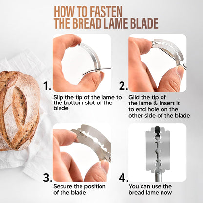 RICCLE Bread Lame Slashing Tool, Dough Scoring Knife with 15 Razor Blades and Storage Cover