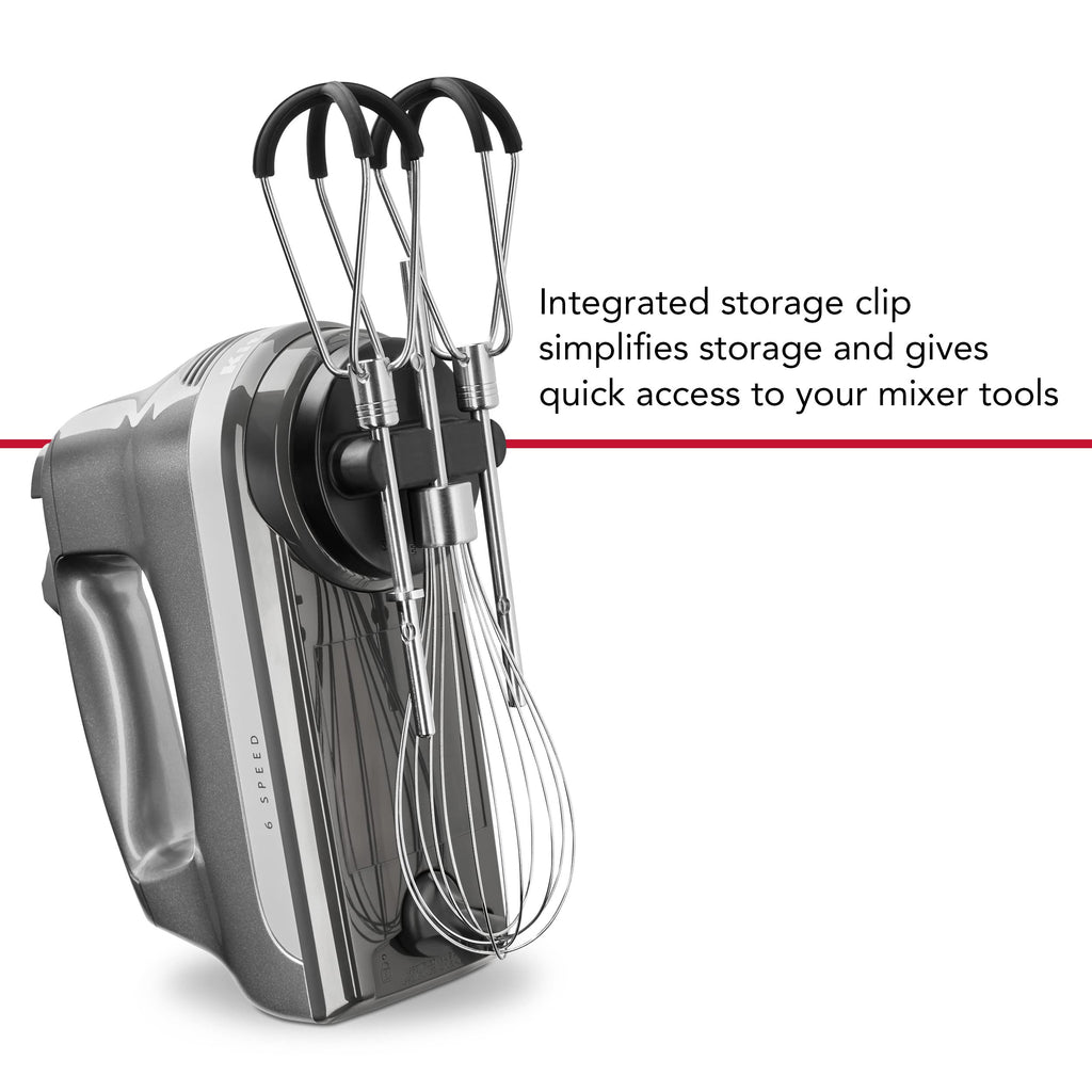 Mikser ręczny KitchenAid 6 prędkości z mieszadłami Flex Edge - KHM6118