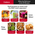 Fullstar Juicer Machines Vegetable and Fruit Juicer - 2-Speed Small Juicer, Juice Extractor Machine, Juice Maker Machine, Juice Maker, Fruit Juicer Machine, BPA Free Compact Juicer (Black)