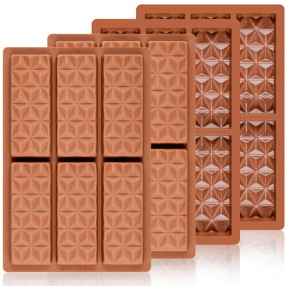 1 Pc Chocolate Bar Mold Deep Dubai Break Apart Candy Molds Thick Stuffed Silicone Molds for Filling Knafeh Pistachio Chocolate Bar and Wax Melts Large (Pyramid Shape)