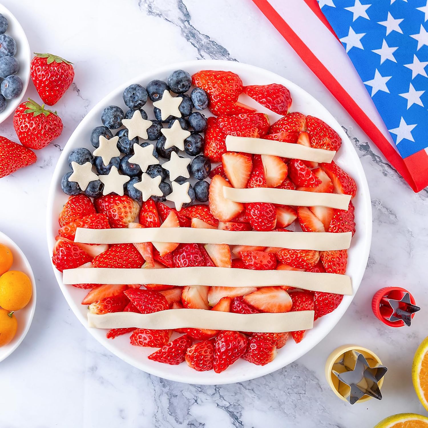 Star Cookie Cutters 4 Pcs, Kimfead Sandwich Cutter for Kids Lunch, Vegetable Fruit Cutters Shapes, Stainless Steel Biscuit Cutters for Children Boys Girls