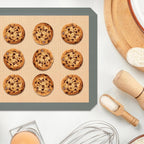 Silicone Baking Mat, Set of 3 Reusable Non-Stick Food Safe Baking Sheets for Cookies, Bread and Pastry, Baking Supplies for Oven