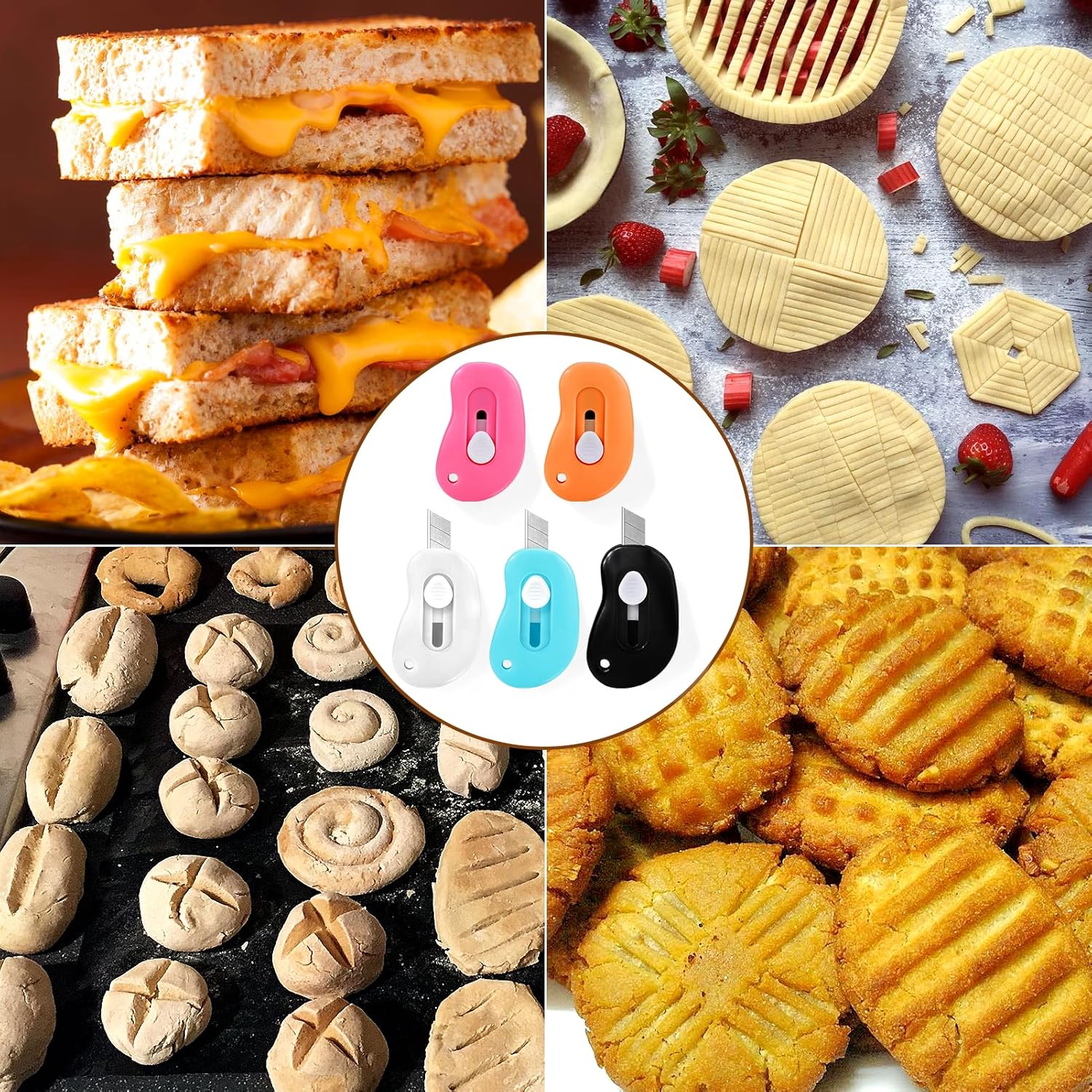 XANGNIER Bread Lame Dough Scoring Tool,5 Pack Sourdough Scoring Tools,Bread Dough Cutter Slashing Razor Tool,Bread Baking & Making Tools Supplies Accessories