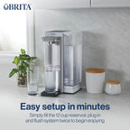 Brita Hub Instant Powerful Countertop Water Filter System, Reduces 70+ Contaminants, 12 Cup Water Reservoir, Includes 6 Month Carbon Block Filter, White, 87340