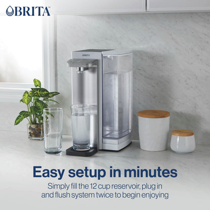 Brita Hub Instant Powerful Countertop Water Filter System, Reduces 70+ Contaminants, 12 Cup Water Reservoir, Includes 6 Month Carbon Block Filter, White, 87340