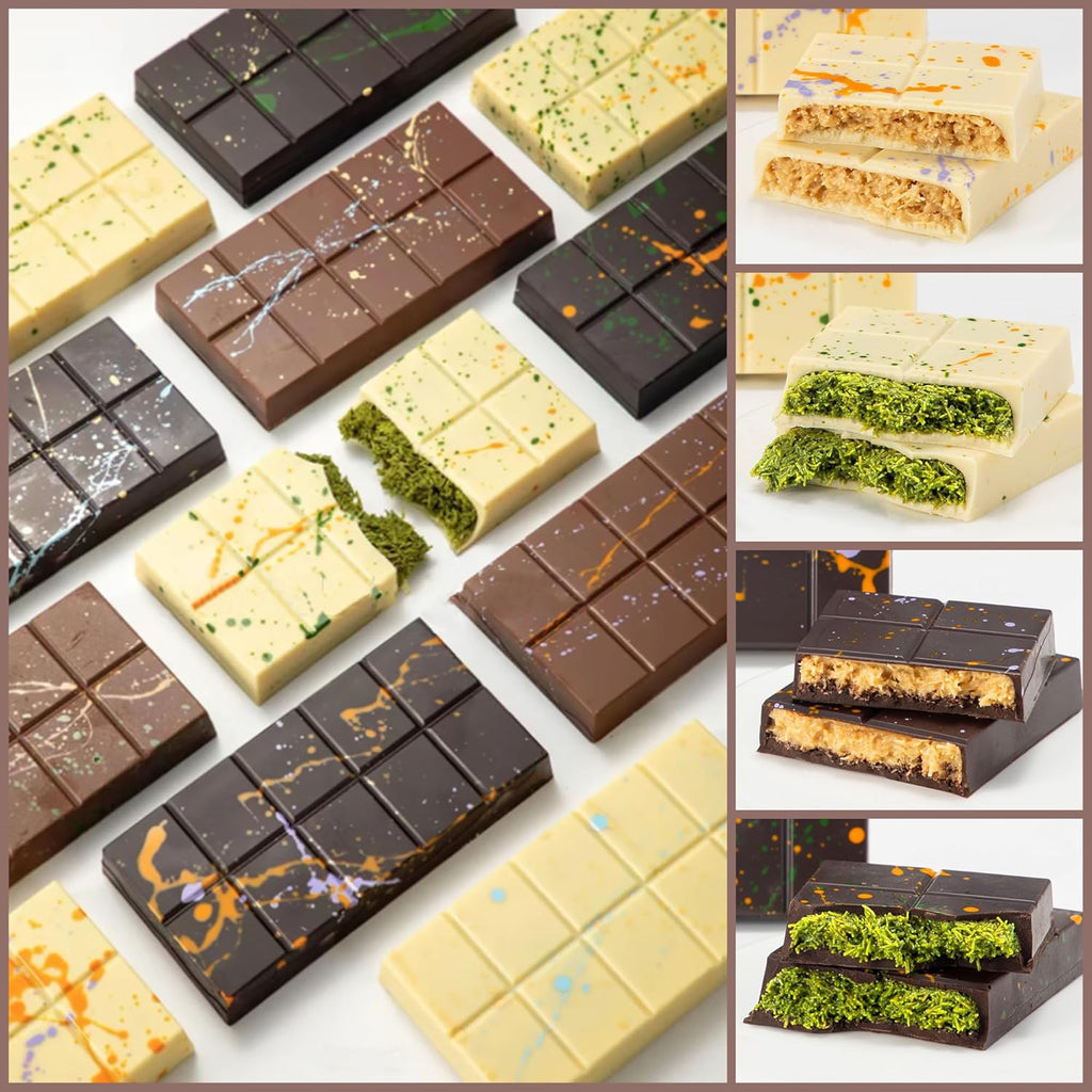 LGQUK Dubai Chocolate Bar Mold Silicone Chocolate Bar Molds, Deep Rectangular, 2 Pack, Large Size for Stuffed Bars (2PCS Deep Size)