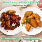Piekarnik parowy Secura Multifunction Air Fryer, 13 Quart Compact Oven z funkcją pieczenia konwekcyjnego, Airfryer, Rapid Steam, Ferment, Dehydrator Combo, odżywczy i pyszny parowar do gotowania (Mięta zielona)