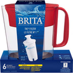 Brita Metro Water Filter Pitcher, BPA-Free Water Pitcher, Replaces 1,800 Plastic Water Bottles a Year, Lasts Two Months or 40 Gallons, Includes 1 Filter, Kitchen Accessories, Small - 6-Cup Capacity